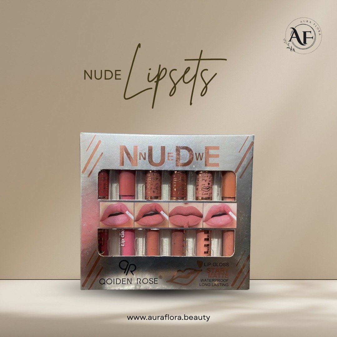 Qoiden Rose Nude Matte Lip Gloss Set – 6 Shades